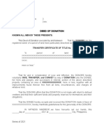 Deed of Donation: Republic of The Philippines) City of Malolos, Bulacan) S.S