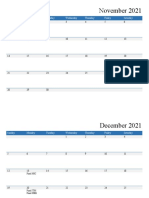 November 2021 calendar with key dates