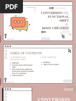 Conversion Functional Shift Root Creation: English Linguistics