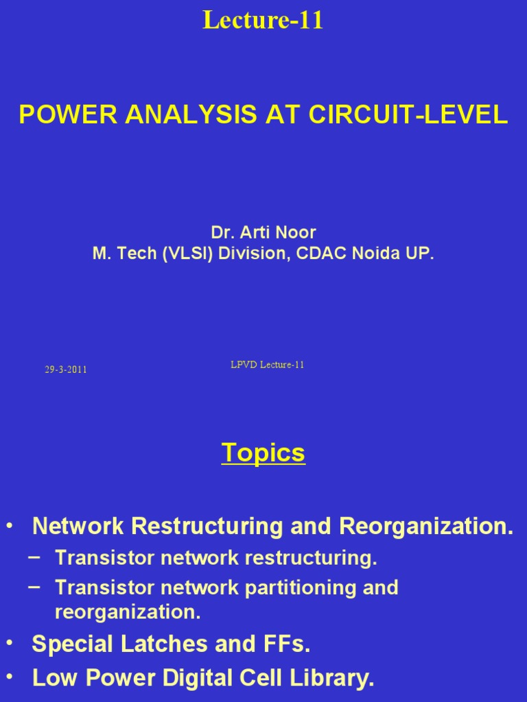 Circuit-Level Power Analysis | PDF | Logic Gate | Cmos