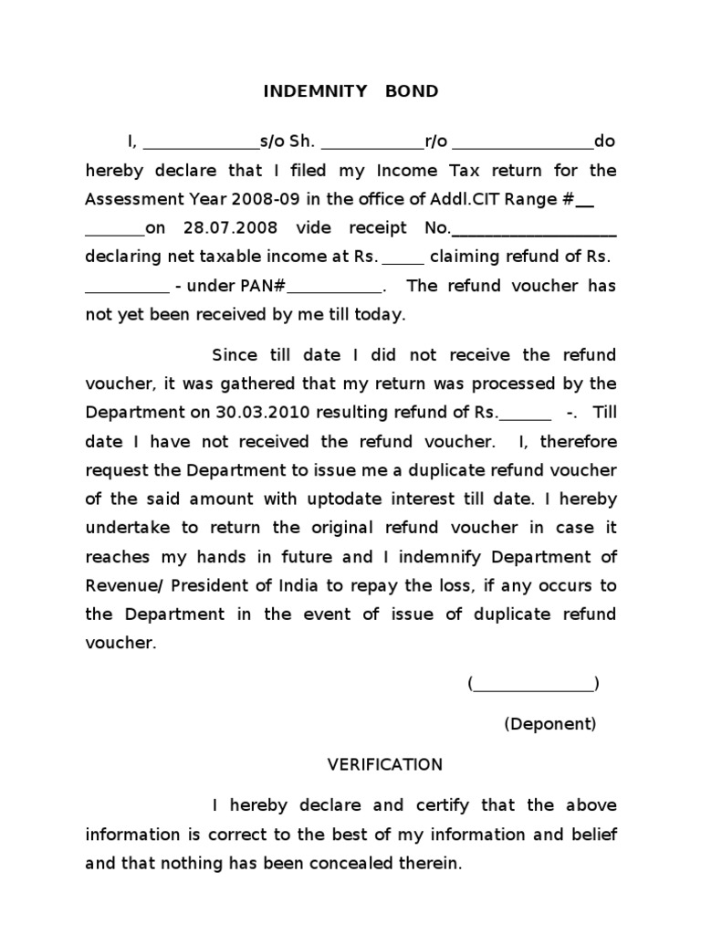Performa Indemnity Bond