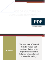 Influence of Culture On Consumer Behavior: by Sreedevi Mohan