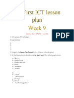 My First ICT Lesson Plan WEEK 9