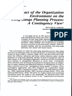 Impact of The Organization Environment On The Long Range Planning Process A Contingency View (Lindsay & Rue 1980)