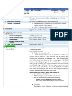 Daily Lesson LOG School: Singat Elementary School Grade Level: 5 Teacher: Jane S. Dela Cruz English Teaching Dates/Time: Quarter: Cot 1
