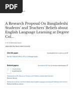 A Research Proposal On Bangladeshi Students' and Teachers' Beliefs About English Language Learning at Degree Col..