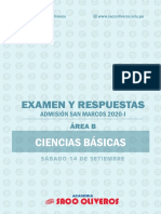 San Marcos 2020-I Examen y Claves Área B