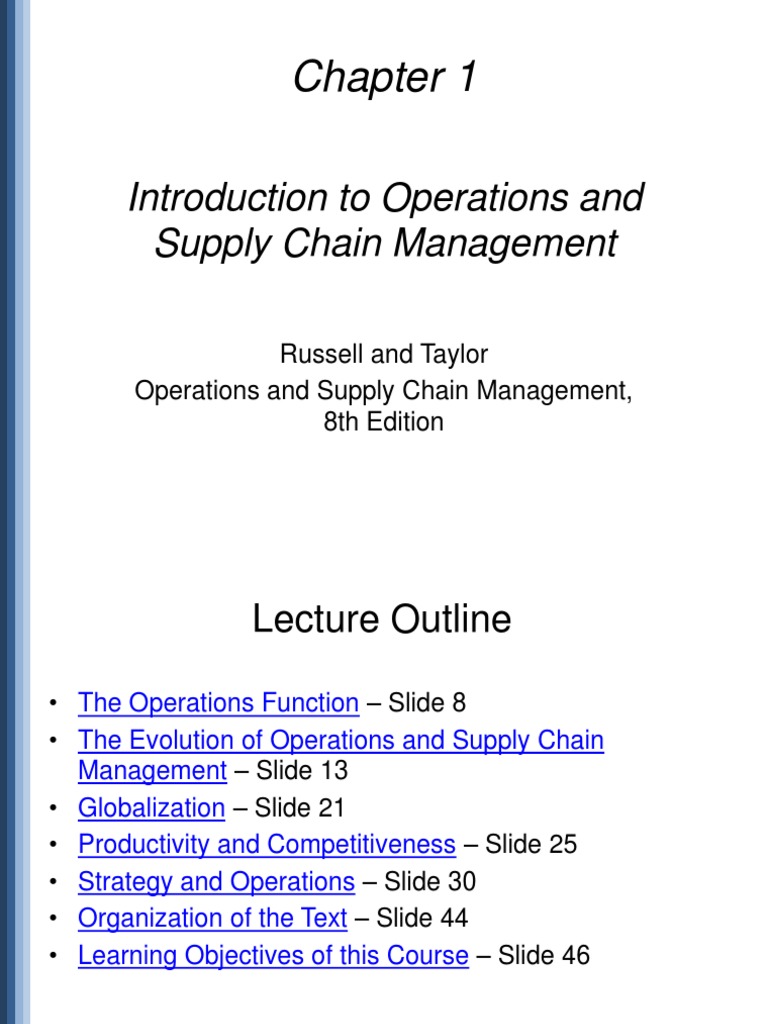 Introduction To Operations and Supply Chain Management | PDF ...