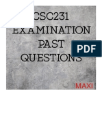 CSC231 Examination Past Question