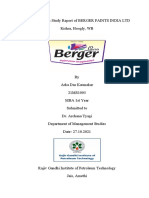 An Organization Study Report of BERGER PAINTS INDIA LTD