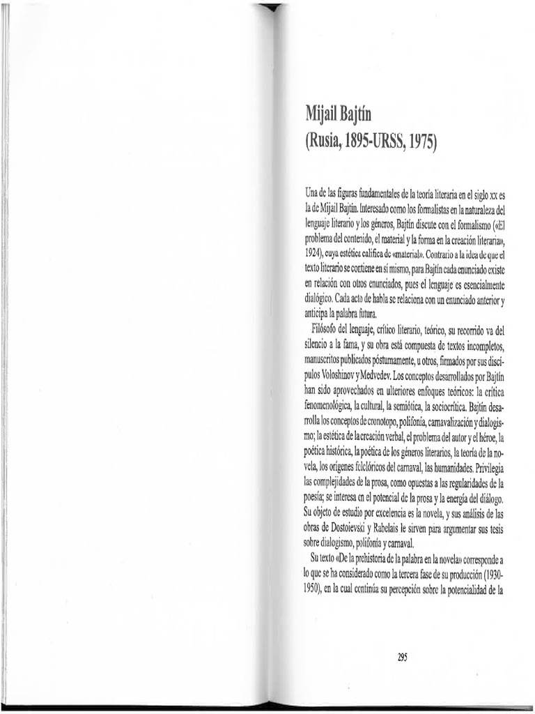 M Bajtin - de La Prehistoria de La Palabra en La Novela | PDF