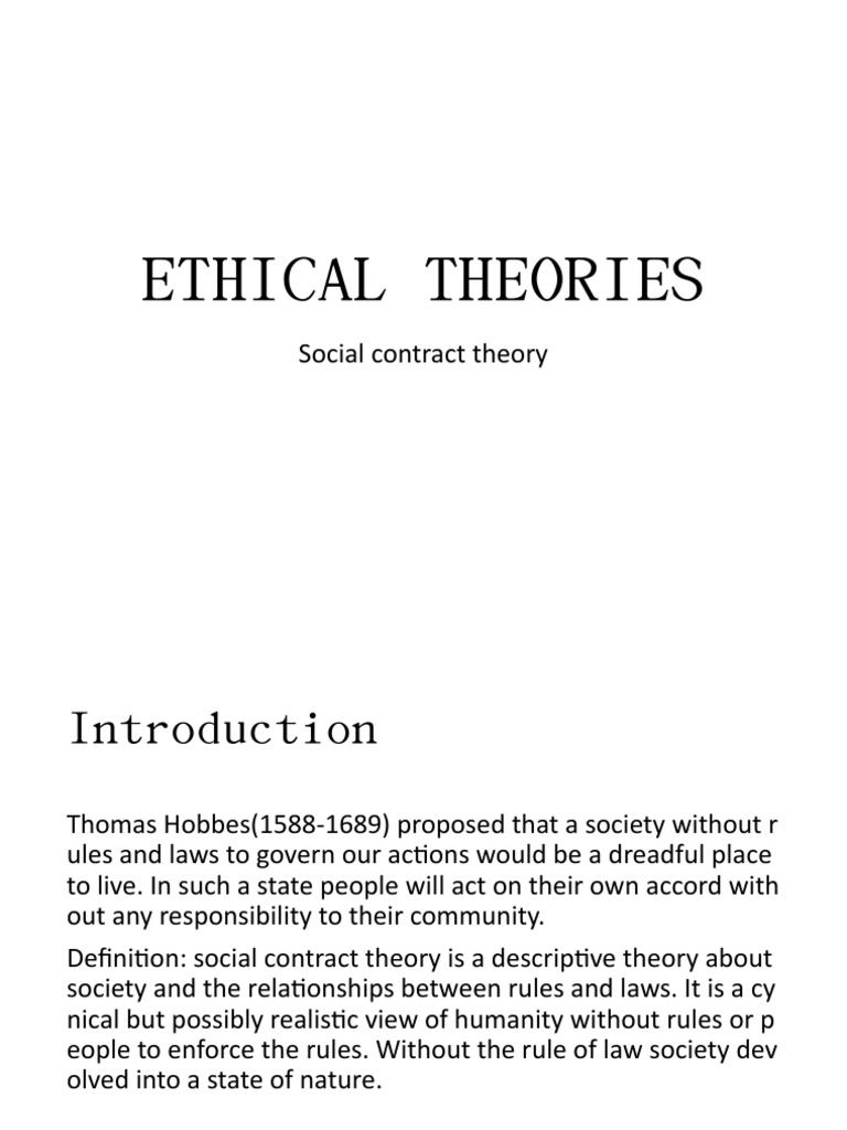 Social Contract Theory | PDF