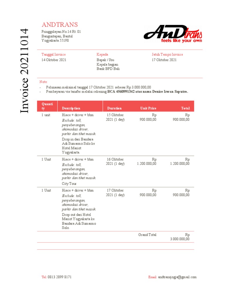 Format Invoice Pdf