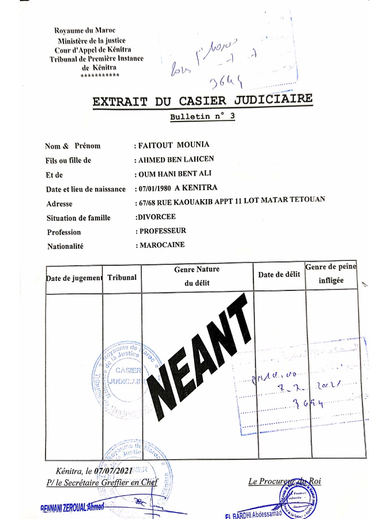 Extrait De Casier Judiciaire Délai – CDJE