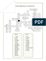 Opposite Adjectives Crossword