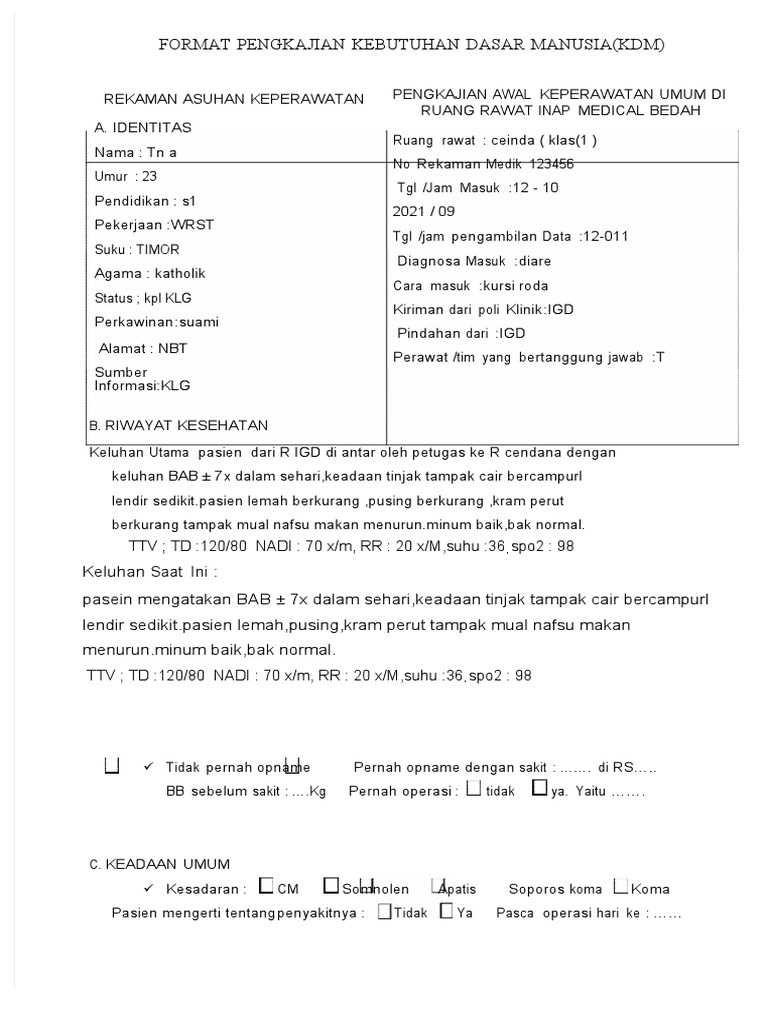 Format Pengkajian KDM | PDF