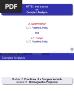 NPTEL Web Course On Complex Analysis: A. Swaminathan