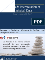 Analysis & Interpretation of Statistical Data: Quarter 4, Learning Activity Sheet 5