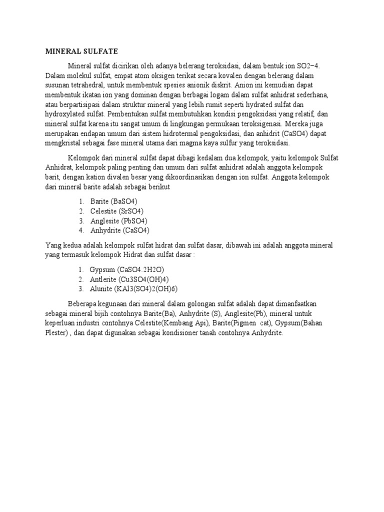 Mineral Sulfate PDF