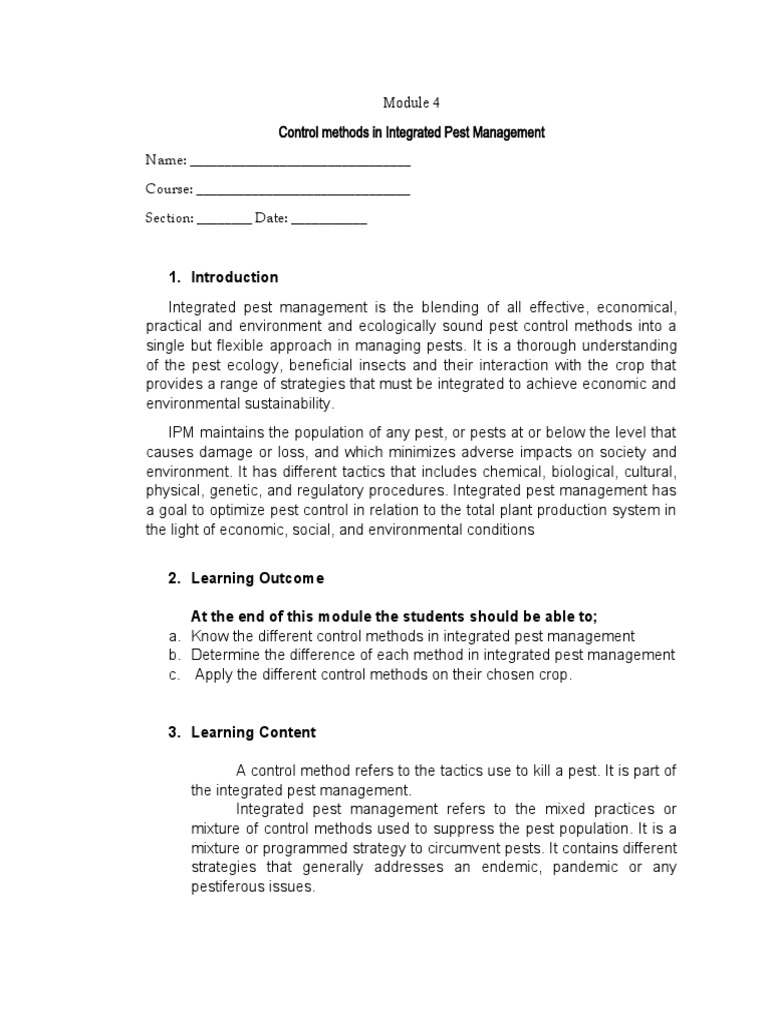 Integrated Pest Management Control Methods A Focus on Cultural