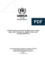 UNHCR Guidance Note On Claims For Refugee Status Under The 1951 Convention Relating To Sexual Orientation and Gender Identity