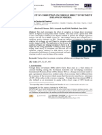 Effect of Corruption On Foreign Direct Investment Inflows in Nigeria