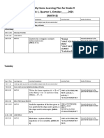 Grade 9 Weekly Home Learning Plan