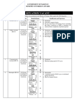 Situation Vacant: Government of Pakistan Ministry of Foreign Affairs