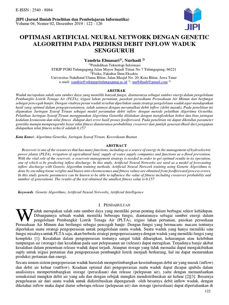 Optimasi Artificial Neural Network Dengan Genetic | PDF | Sains ...