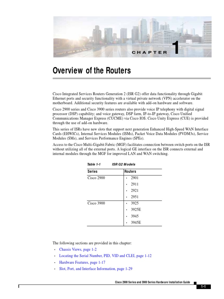 Cisco 2921-2951-3945 Integrated Services Routers - Cisco | PDF | Router ...