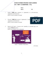 Teb3043 Information Systems Strategy and Planning SEPT 2021 - TEST 1 (5 QUESTIONS - 10%)