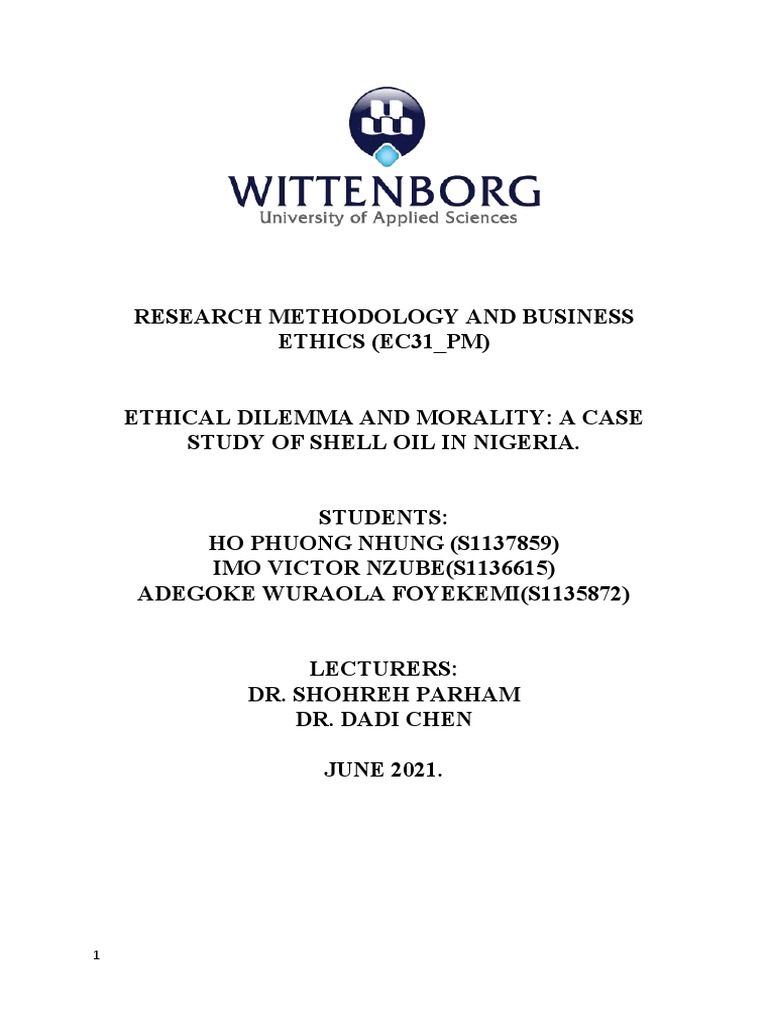Ethical Dilemmas of Shell in Nigeria | PDF | Royal Dutch Shell ...