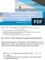 Book II: Human Resources Development Program: Title II: Training and Employment of Special Workers