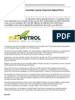 Ecopetrol y Knoc Presentan Nueva Empresa Savia Perú