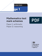 2019 Ks1 Mathematics Test Mark Schemes