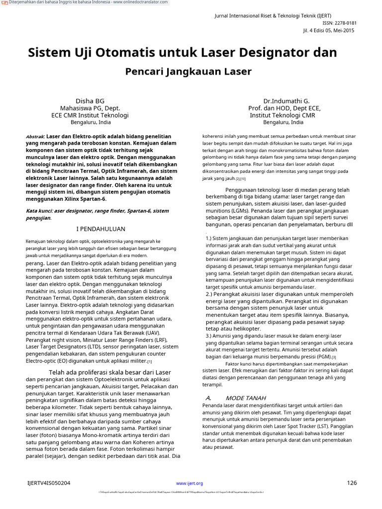 Sistem Uji Otomatis Laser Designator | PDF