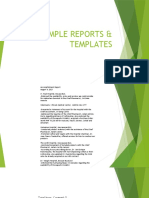 Sample Reports & Templates