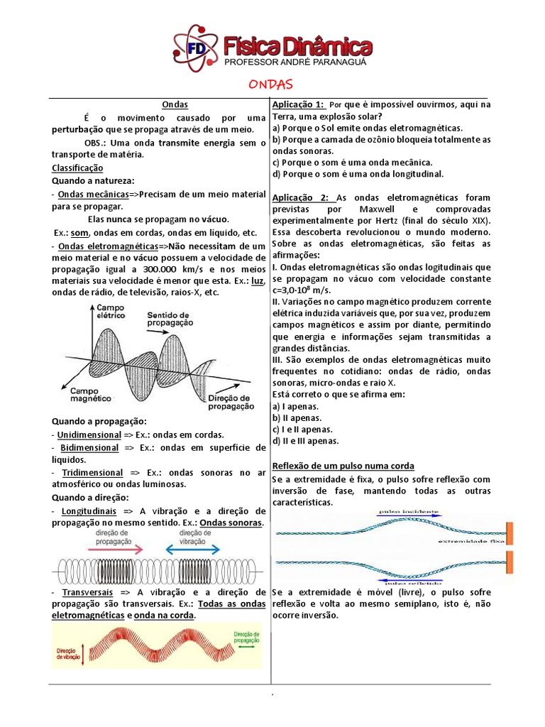 Ondas mecânicas e eletromagnéticas: propriedades, classificação e ...