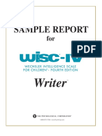 Wisc-IV Writer Sample Report