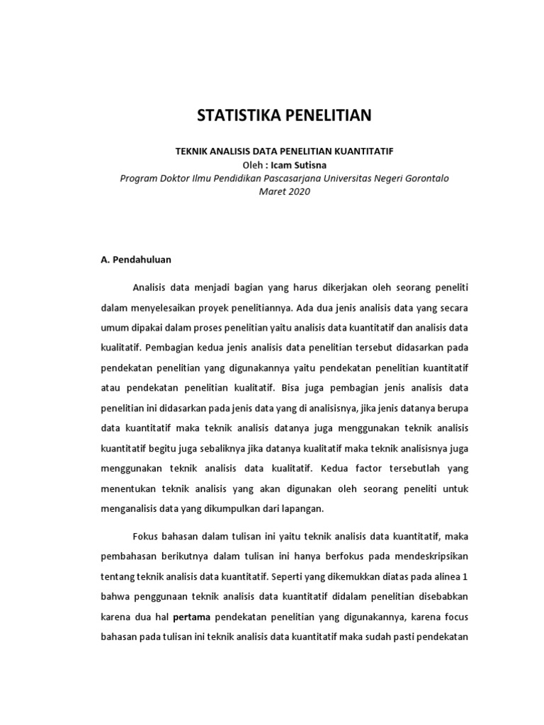 Teknik Analisis Data Penelitian Kuantitatif Pdf