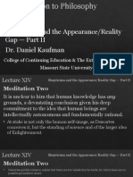 Skepticism and The Appearance/Reality Gap - Part II Dr. Daniel Kaufman