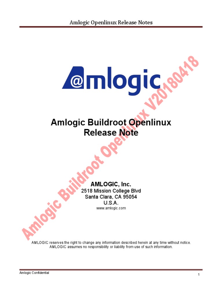 Amlogic Openlinux Release Notes | PDF | Digital Technology | Computer File