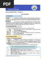 General Mathematics - Grade 11 The Functions: III. Learning Activities