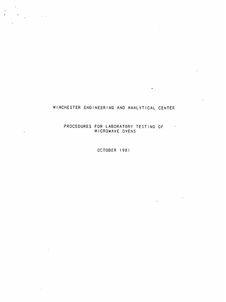 Procedures For Laboratory Testing of Microwave Ovens PDF
