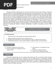 Organized Crime - Module 1
