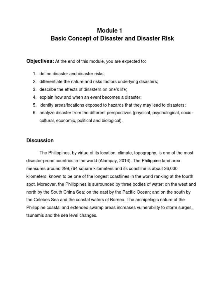 Disaster Risk Basics for Learners | PDF | Hazards | Natural Hazards