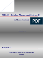 MIS 403 - Database Management Systems - II: DR Maqsood Mahmud