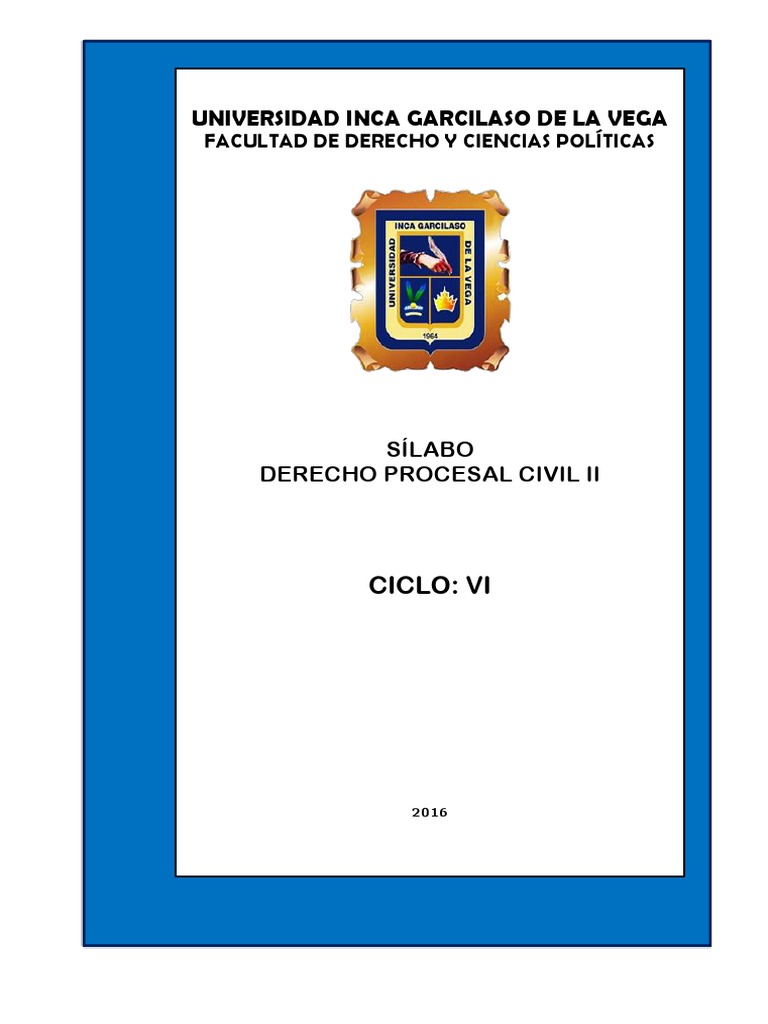 Sílabos de Derecho Procesal Civil II | PDF | Demanda judicial | Ley ...