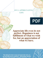 Lesson 2: Appreciating Life