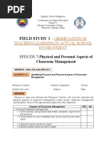 Fs 1 Episode 7 Physical and Personal Aspects of Classroom Management Misolas Kristine V.